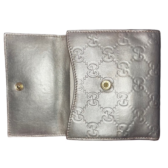 Authentic Gucci Guccissima heart Silver metallic Wallet - Picture 7 of 15